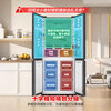 Rongsheng 520 liter large-capacity cross double-fold four-door refrigerator household ultra-thin first-class energy-saving air-cooled frost-free frequency conversion BCD-520WD12FP gray state subsidy first-class energy efficiency double frequency conversion large-capacity refrigerator