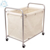 Diaohuang Linen Cart Hotel Dirty Linen Recycling Car Thickened Storage Cleaning Car Laundry Room Cart Stainless Steel Cart Bag Thickened Disassembly Conical Linen Cart (Blue) - Carpet Wheel