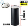Cigarette butt trash can stainless steel trash can with lid flip lid round outdoor hotel shopping mall vertical commercial with inner bucket Hong Kong style trash can large size 38*73 flip lid stainless steel + inner bucket
