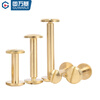 Guwanji brass screws, rivets, flat locking arc head letter book nails, belt photo album connection accessories, M4 4x5 head diameter 8 (5 sets) round surface