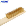 Hasdick wooden handle copper wire brush (6 pieces) industrial paint and rust removal brush metal cleaning brush HZL-269