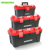 Wankebao (WORKPRO) Tool Storage Box Enhanced Tool Box Portable Multi-Function Repair Thickened Car Household Hardware Empty Box Large 16-inch Red and Black Thickened W02020102M