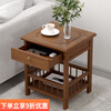 Bodiqi home sofa side cabinet small coffee table mahjong table corner corner small square table storage rack tea table tea table side tea cabinet second floor brown fence