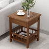 Bodiqi home sofa side cabinet small coffee table mahjong table corner corner small square table storage rack tea table tea table side tea cabinet second floor brown fence