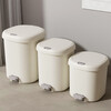 New trash can storage box for home with lid, foot pedal for bathroom, toilet, kitchen, living room, bedroom, foot-operated wastebasket, medium white 10L, foot pedal + hand button, dual-use model