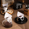 CLITON ear-hanging coffee filter paper V-shaped portable hand-brewed coffee powder filter drip-type hand-brewed coffee powder filter bag 30 pieces