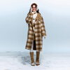 Sancai 2025 new winter style plaid double-sided woolen coat reversible woolen coat F