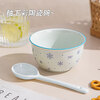New underglaze color ceramic bowl and tableware set girly ins style ceramic bowl and spoon pink + blue two bowls two spoons