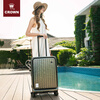 CROWN expansion layer large capacity suitcase gradient color trolley case environmentally friendly front opening suitcase travel case 5215 kaleidoscope zipper 20 inches can be boarded