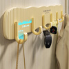 Fajieno cream style hook strong adhesive load-bearing punch-free bathroom toilet door back hanging clothes hanger wall cream yellow 6 hooks