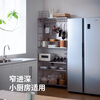 Shuangshan Stainless Steel Kitchen Floor-standing Storage Rack Microwave Oven Small Appliance Storage Rack Narrow Kitchenware Storage Rack Five-layer Wide Type - Width 88*Depth 31*Height 184cm
