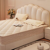 French cream-style shell bed, modern and simple double bed, Internet celebrity girl's soft-covered leather bed, light luxury master bedroom king bed, leather bed, ready for delivery - delivered to your home, 1500mm*2000mm frame structure