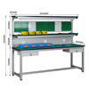 Kegan diy aluminum alloy anti-static workbench aluminum profile operating table computer desk workshop factory assembly line assembly table repair table can be customized including accessories 2000*600*1600 double drawer