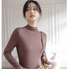 Half-turtle collar bottoming shirt for women 2025 new model that can be worn outside, autumn and winter, solid color, solid color slim-fitting long-sleeved top, white, one size fits all, recommended weight 80-140 catties