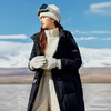 Flying in the snow goose down autumn and winter new fashion versatile large pocket large long hooded women's down jacket for women