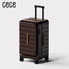 Cece side opening lid large capacity deep storage suitcase women's trolley case men's travel suitcase rust red 26 inches