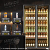Mshder Internet celebrity wine display cabinet beer cabinet display cabinet wine refrigerated cabinet display cabinet refrigerated fresh cabinet freezer refrigerator supermarket convenience store beverage cabinet frameless high-end three-door 1680*600*2010 (no need to pour water)