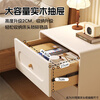 Yanxi bedside table bedroom 2026 new solid wood household small simple storage cabinet creative Internet celebrity light luxury storage cabinet milk white (two drawers) 40*40* two drawers 47 three drawers 55cm (drawers solid wood)