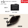 Casa-kupsCK soft lambskin ultra-thin card holder short wallet small fragrant rhombus new genuine leather mini coin purse for women black exquisite gift box packaging