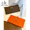 Casa-kupsCK pure cowhide genuine leather wallet women's long multi-functional 2025 new folding exquisite mobile phone bag black with box