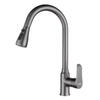 JOMOO hot and cold all-copper faucets for home kitchen pull-out sinks for washing dishes, rotatable splash-proof sinks, laundry pools, small waist, three-outlet water gun, gray