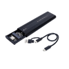 NVme solid state drive box m2 mobile hard drive box M.2 NGFF dual protocol USB3.1 box sata external shell matte black stripe SATA protocol +3.1 line C to A suitable for 2 8