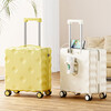 Kangaroo suitcase 18-inch small biscuit style boarding trolley case multi-functional suitcase password box boarding suitcase lemon yellow strong and durable thickened 18-inch hook + cup holder + charging port