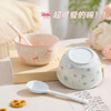 New underglaze color ceramic bowl and tableware set girly ins style ceramic bowl and spoon pink + blue two bowls two spoons