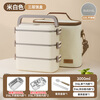 Taifu high lunch box for office workers and primary school students 316L stainless steel multi-layer separated lunch box with rice plate T5309+Z5069