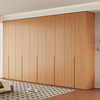 Jian Mu 0 aldehyde wardrobe customized 100% pure solid wood one door to top oak wardrobe bedroom home master bedroom handle free wardrobe 2.2 meters six door wardrobe 2.1 meters high one cabinet to top