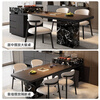 Shangmo island table rock slab dining table integrated retractable dining table JC008 hanging down 2 meters (track-no furnace) table + 6 horn chairs