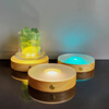 Magic Bean Shenghuo Wine Glass Base Light Luminous Coaster Cocktail Luminous Base with Light Coaster Base Luminous Home Ornament Base with Three-tone Lighting (Dimmable)/100*22mm Plug-in Model
