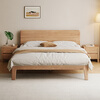 Quanyou Home Oak Forest solid wood bed master bedroom double bed 1.5x2m household oak edge bed new style
