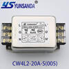 YS YUNSANDA single-phase double-pole three-pole high-performance rail-mounted power filter 220v AC anti-interference CW4L2-20A-S005 screw fixation
