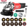DELIXI ELECTRIC angle grinder cutting machine household hand grinder polisher grinder hand grinder grinder GD1365 electric tool woodworking stone metal grinding and cutting package high power 800W