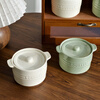 Waterproof stew pot for household ceramics with lid, stewed bird's nest and steamed eggs for one person, special earthenware pot for simmering soup, small milky white earthenware pot - 350ml