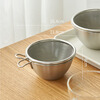 Siyue mini 304 stainless steel drain basket with handle, fruit and vegetable basin, leaky bowl, mesh basket, rice cleaning artifact, 12cm mesh basket (201) + 12cm bowl (304)