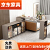 Bar table partition cabinet home living room sideboard integrated wall multi-functional wine cabinet island modern sand champagne gray 1.1 bar counter 08 cabinet