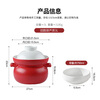 MAXCOOK Ceramic Clay Pot, Soup Pot, Stew Pot, Healthy Pot, Handmade Color Glaze, Dry-Burning Resistant, 3L Red MCTC1323