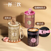 Germ badge pure titanium thermos cup women's double drinking straw coffee cup Teacher's Day gift water cup titanium cup 400ML gold thread