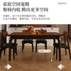 Desenmuyu Government subsidized medieval style slate dining table for small apartment living room dining table and chair set for home dining table Medieval black/antibacterial North American black walnut slate-soft-packed Ganoderma lucidum chair 1.4m One table and four chairs All solid wood frame
