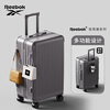 Reebok PC suitcase universal wheel trolley case for male and female students multi-functional carry-on case travel password case leather case Sky Gray - folding cup holder + side hook + light tone wheel 20 inches carry-on case - wet and dry lining