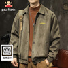 Paul Frank Jacket Men's Autumn American Fashion Lapel Jacket Men's Baseball Uniform Casual Work Clothes Men's Gray Green XL