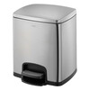 GNF 15L stainless steel trash can with lid and foot pedal for home kitchen living room hotel office bathroom inside and outside double bucket flip cover soft sound slow down non-stick fingerprint square sand silver steel