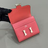 Second-hand 95 new Hermes (HERMES) Constance Kangkang wallet lipstick powder tadelakt silver buckle A engraved