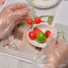 Disposable gloves food grade special PE catering baking transparent thickened resistant home kitchen eating and peeling crayfish gloves food grade disposable gloves 100 pieces