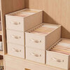 Zhifan Japanese Wardrobe Storage Box Organizing Box Layered Artifact for Clothes and Underwear in the Wardrobe Fabric Storage Basket with Cover - Large Off-white Can Hold 30 T-shirts or Shirts 1 Pack