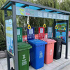 Customized garbage classification kiosk stainless steel outdoor garbage collection kiosk publicity column awning antique garbage station style 4 deposit