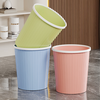 Home living room Nordic trash can with pressure ring kitchen trash can toilet waste paper bucket without lid toilet paper basket random color large size