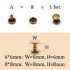 Fengxi DIY metal copper double-sided rivets, mother-in-law rivets, rivets, rivets, ding decoration, leather bags, shoe and hat accessories, buttons, gun black, 20 sets, 6mm (can be riveted up to 3mm thick)